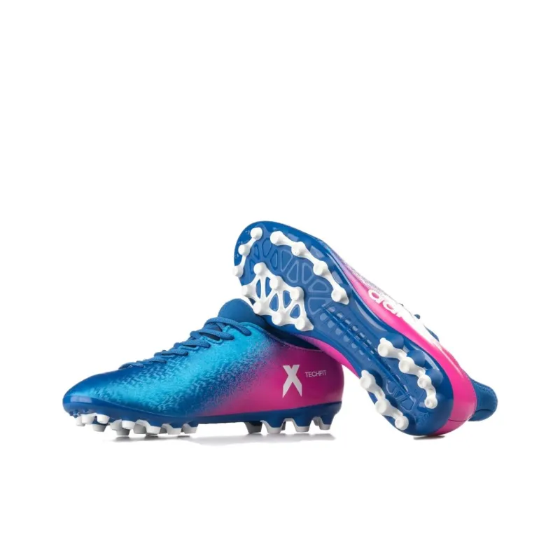 Adidas AG Rubber Short Studs Anti Slip Wear Resistant Soccer Shoes Men's Blue Pink-3
