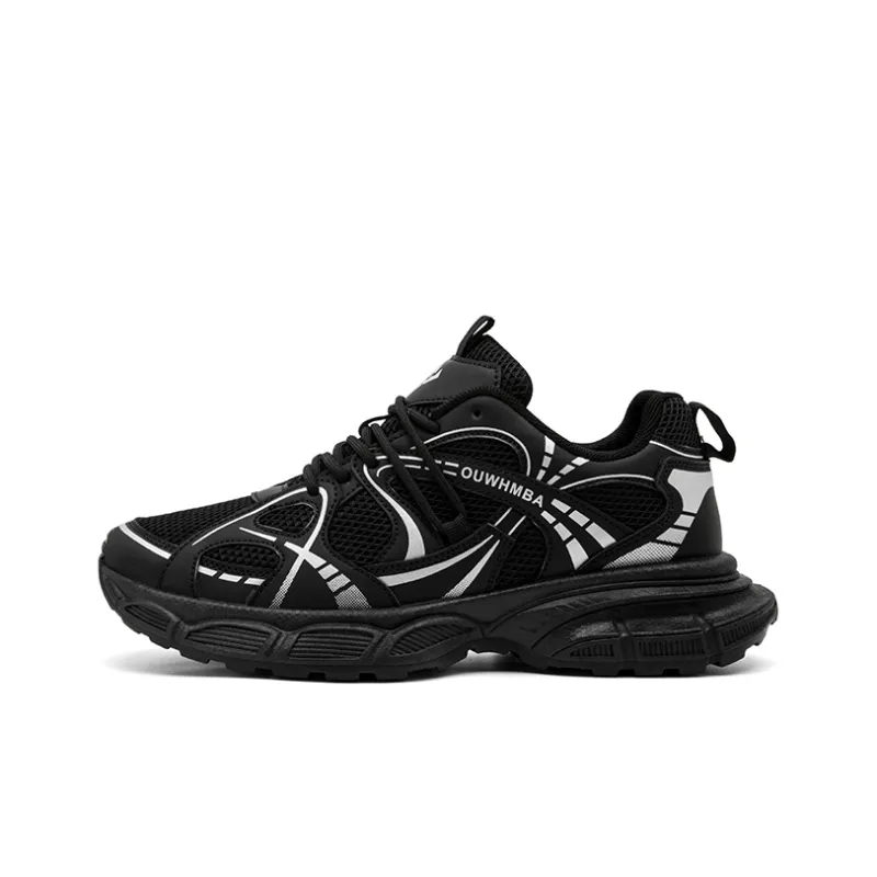 OUWENHEIMANBA Height Increasing Wear-Resistant Breathable Low-Top Chunky Sneakers Men's-0