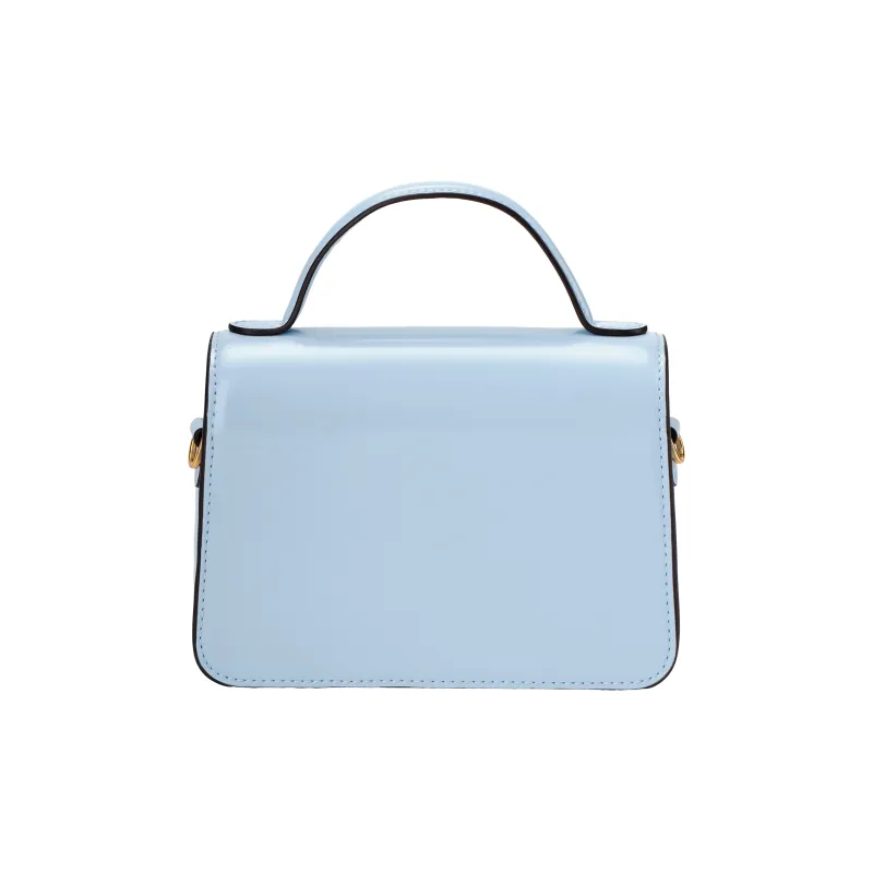 TORY BURCH Robinson Patent Leather Single Compartment Crossbody Handbag Trumpets Women's Light Lapis Lazuli-2