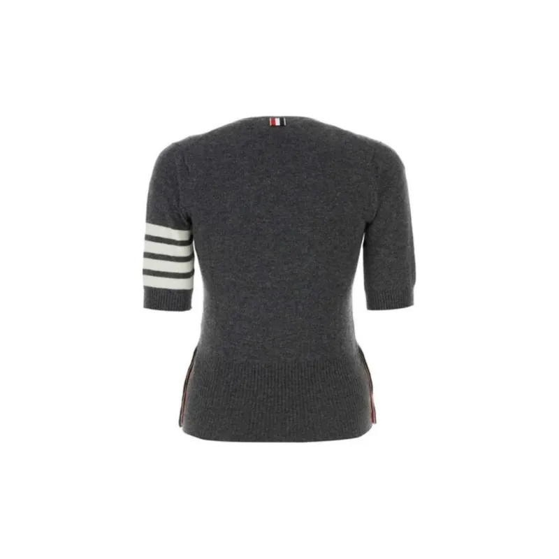 THOM BROWNE Short Sleeved Knitted Top-1