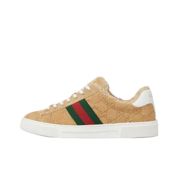 GUCCI ACE Low Top Skateboard Shoes 4.5cm Women's Beige