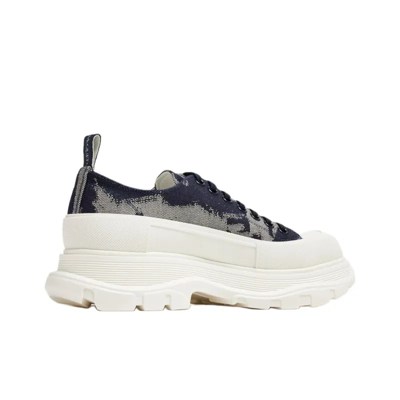 Alexander McQueen Tread Slick Low Top Casual Shoes 4.5cm Men's Indigo-2