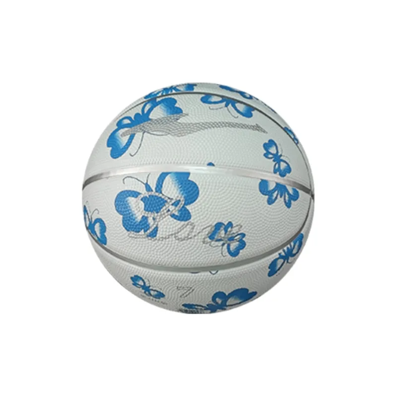 Erke Rubber Basketball Blue White Size 7 Ball Training-2
