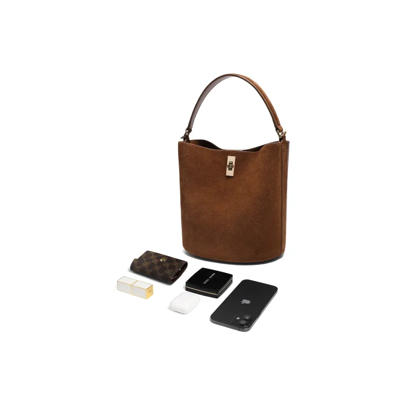 BELLE Split Cow Leather Crossbody Bag, Handbag Regular Women's Khaki-4