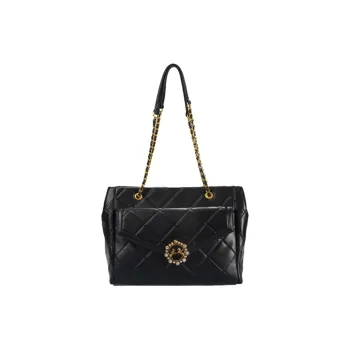CHRISBELLA PU Shoulder Bag Large Size Women's Black