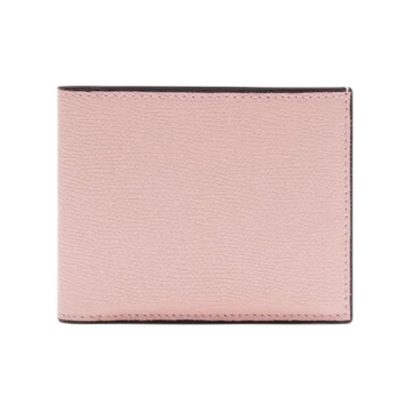 Valextra Millepunte Calfskin Coin Purse Wallet Women's Peony Pink-0