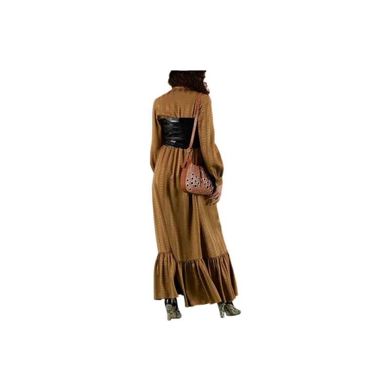 GUCCI GG-Jacquard Silk Maxi Dress-3