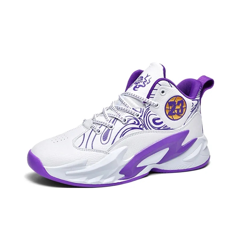 Wooden Rabbit Slip Resistant Mid Top Basketball Shoes Unisex-11