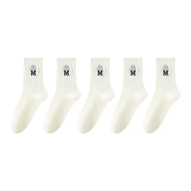 Lan Miao Mid Calf Socks Women's 5 Pack-11