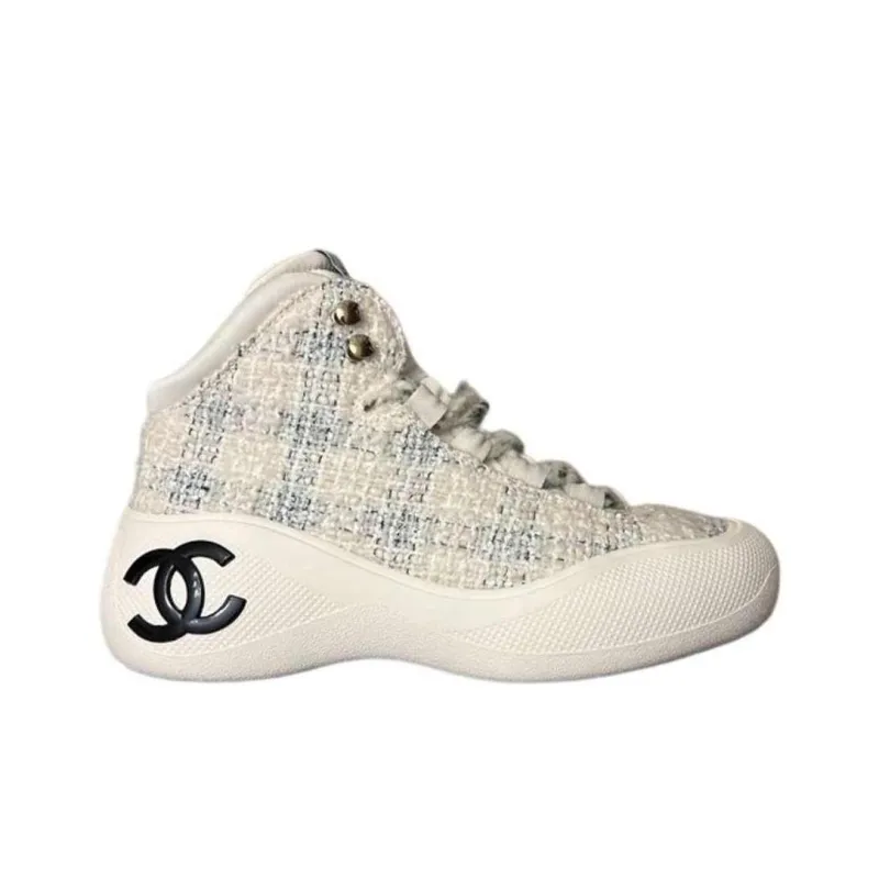 CHANEL 22N Cushioning, Wear Resistant High Top Casual Shoes Women's Beige-3