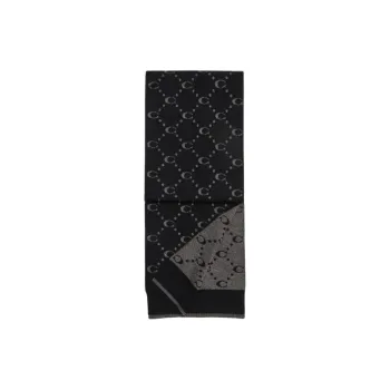 COACH Sheep Wool Knit Scarves Unisex Black