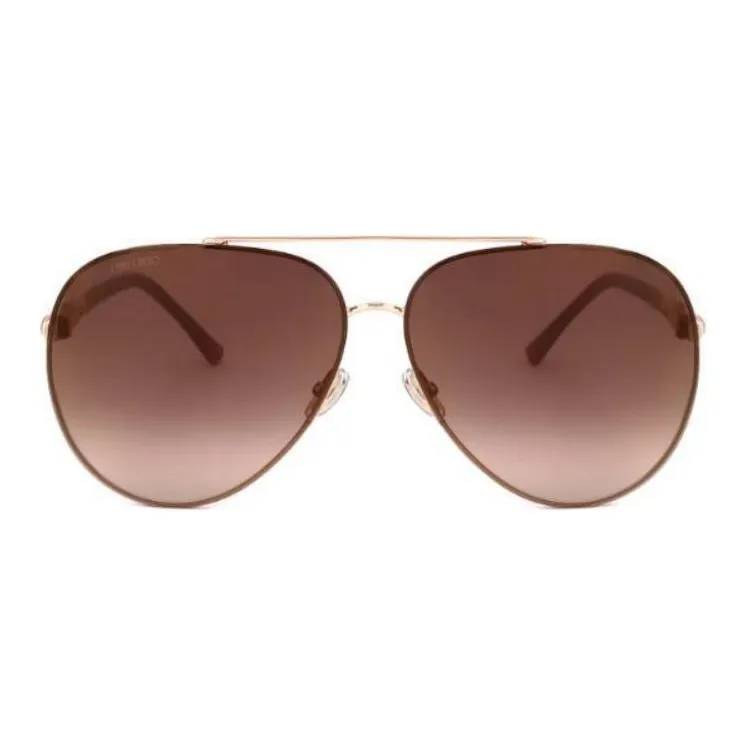 Jimmy Choo Metal Aviator Sunglasses Women's Gold-1