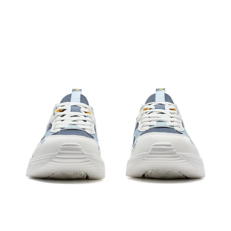 XTEP Anti-Slip Wear-Resistant Low-Top Chunky Sneakers Men's White Blue-3