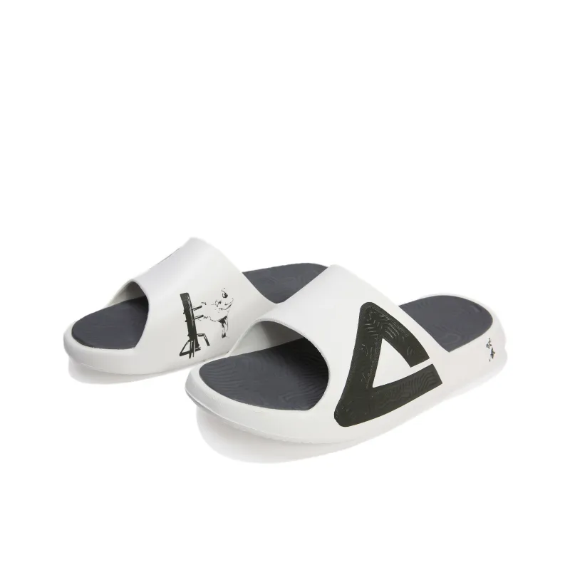 PEAK Tai Chi 2.0 Pro Slip Resistant Quick Drying Cushioning Slide Slippers Men's White Black-3