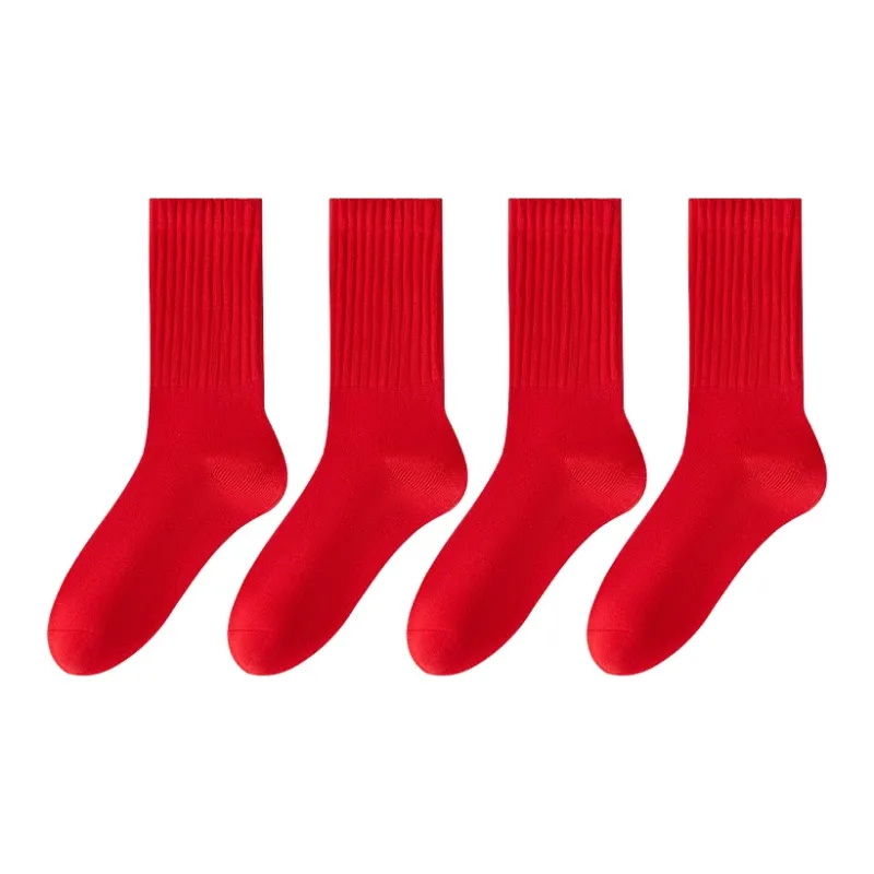 H YXIANG Mid Calf Socks Women's 4 Pack-24