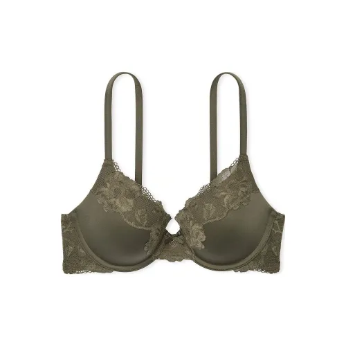 Victoria's Secret Body By Perfect Shape Lace-Trim Push-Up Bra / CO Bra Women's Olive
