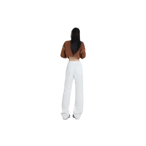 Wen Shan Jeans Unisex White Pants
