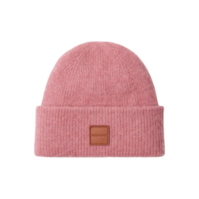 COACH Sheep Wool Beanies Unisex Pure Pink-1