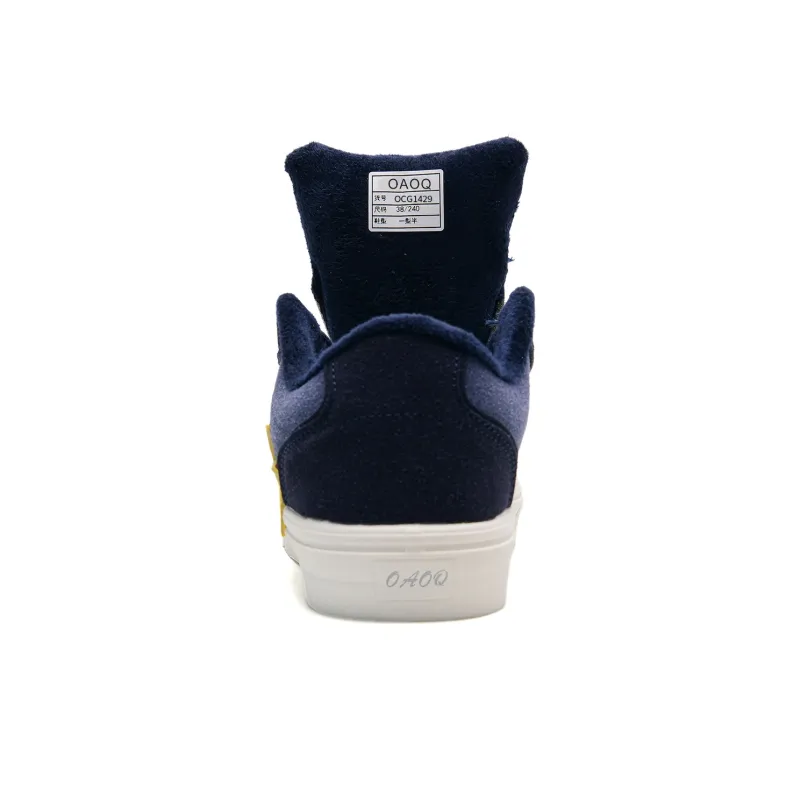 OAOQ Wear-resistant And Lightweight Low-Top Skateboard Shoes Unisex Navy Blue-47