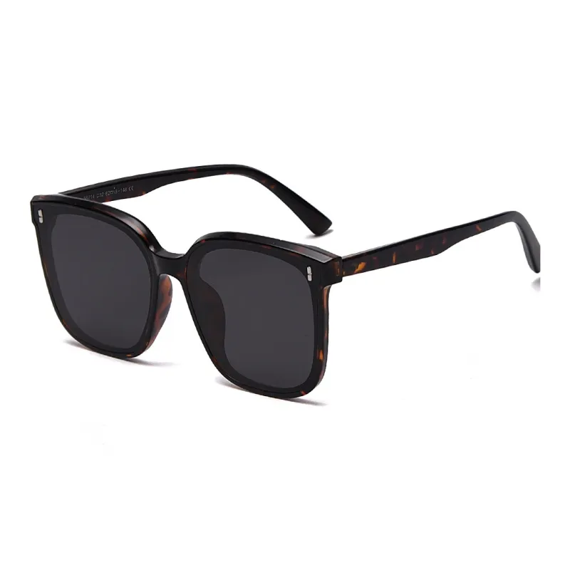 LEARNING RESOURCES TR90 Square Sunglasses Unisex Black Transparent Gray Coffee Solid White Tortoiseshell-5