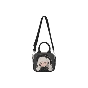 AOSONG Suede Technology Fabric Small Handbag, Crossbody Bag, Cloth Bag Unisex Black