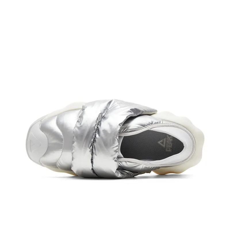PEAK State Pole Cloud Height Increasing Warm Rebound Low Top Casual Shoes Men's Silver-3