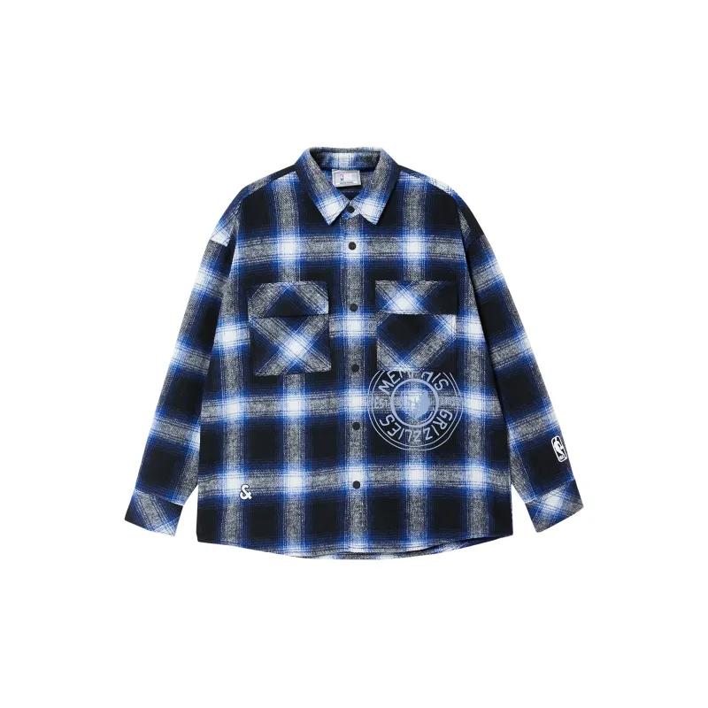 JACK JONES· x NBA Long Sleeved Shirt Men's Marine Blue-0