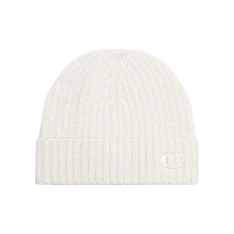 COACH Cashmere Beanies Unisex White-0