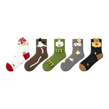 Primeet Mid Calf Socks Women's 5 Pack