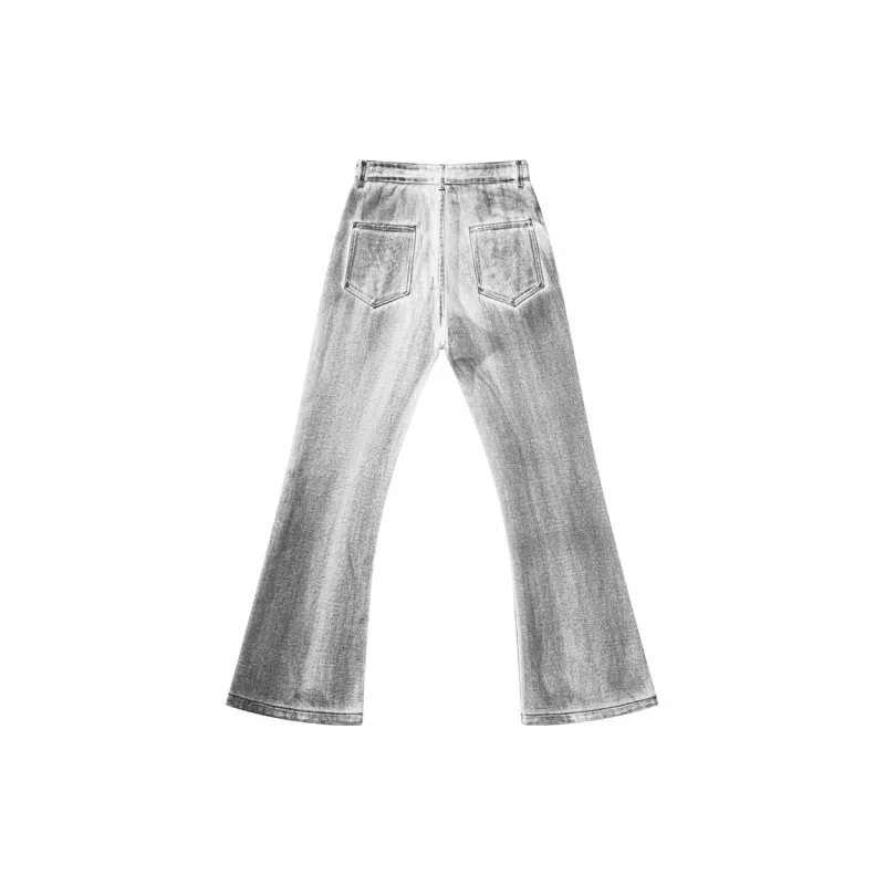 PEIMENG Jeans Unisex White Gray-1