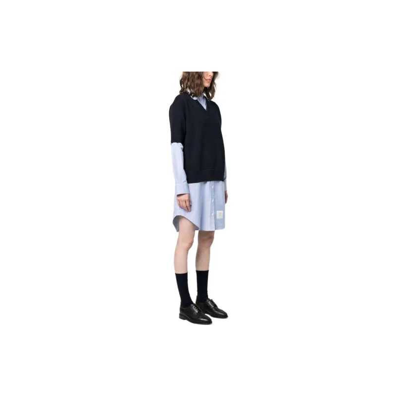THOM BROWNE Long Sleeved Dresses Women's Blue-3