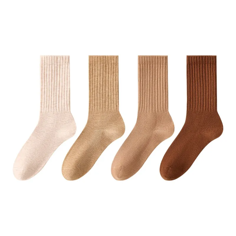 H YXIANG Mid Calf Socks Women's 4 Pack-6
