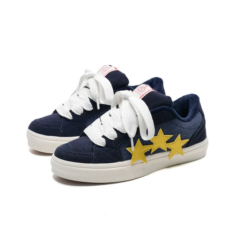 OAOQ Wear-resistant And Lightweight Low-Top Skateboard Shoes Unisex Navy Blue-45