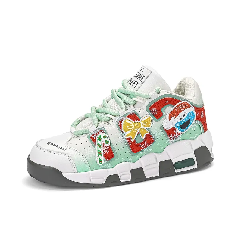SESAME STREET Warm Cushioning Height Increasing Slip-Resistant Mid-Top Basketball Shoes Unisex The Gift Box Is Random-4