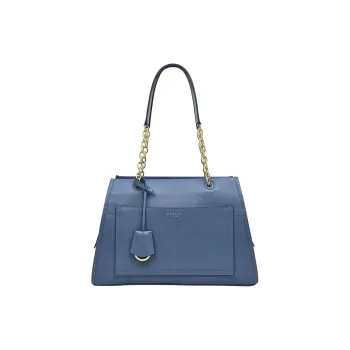 RADLEY Cow Leather Tote Bag Shopping Bag Handbag Shoulder Bag Large Size Women's Blue