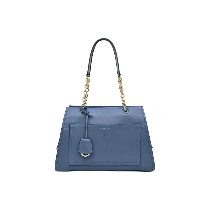RADLEY Cow Leather Tote Bag Shopping Bag Handbag Shoulder Bag Large Size Women's Blue-0
