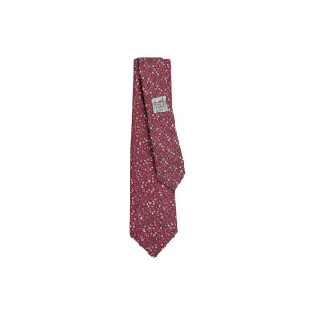 HERMES Mulberry Silk Ties Men's Berry Red