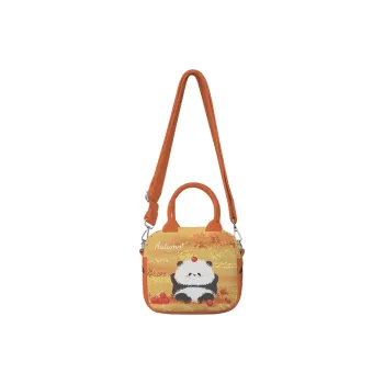 AOSONG Suede Tech Fabric Crossbody Bag Unisex Orange Yellow Multicolor