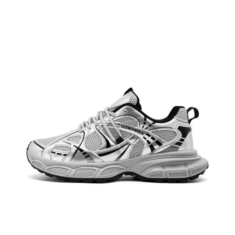 OUWENHEIMANBA Height Increasing Wear-Resistant Breathable Low-Top Chunky Sneakers Men's-6
