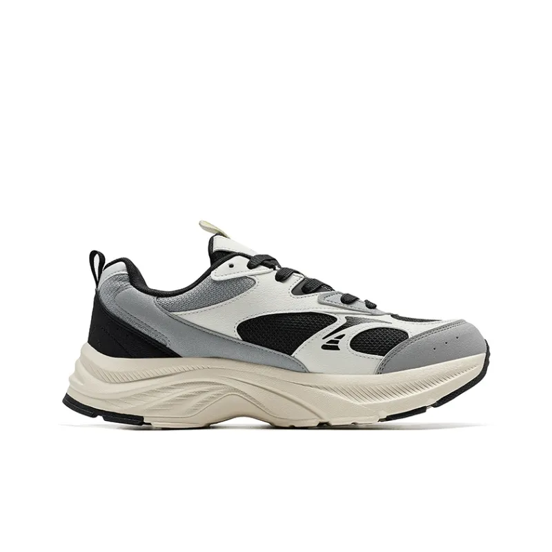 XTEP Height Increasing Coverage Low Top Chunky Sneakers Men's Elegant Gray/Light Gray/Black-1