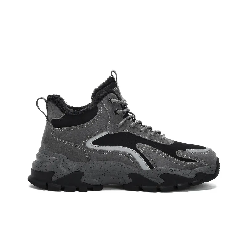 JEEP SPIRIT Wear Resistant High Top Outdoor Shoes Men's Climbing Gray-1