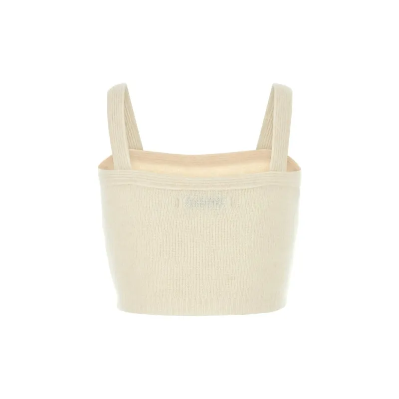 Alessandra Rich Sleeveless Ribbed Knit Top-1