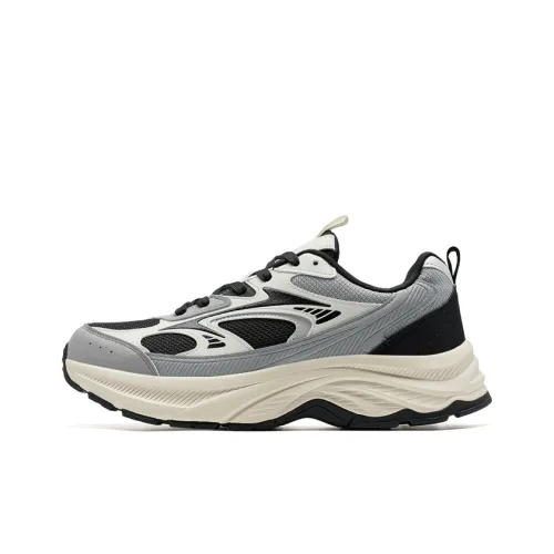 XTEP Height Increasing Coverage Low Top Chunky Sneakers Men's Elegant Gray/Light Gray/Black