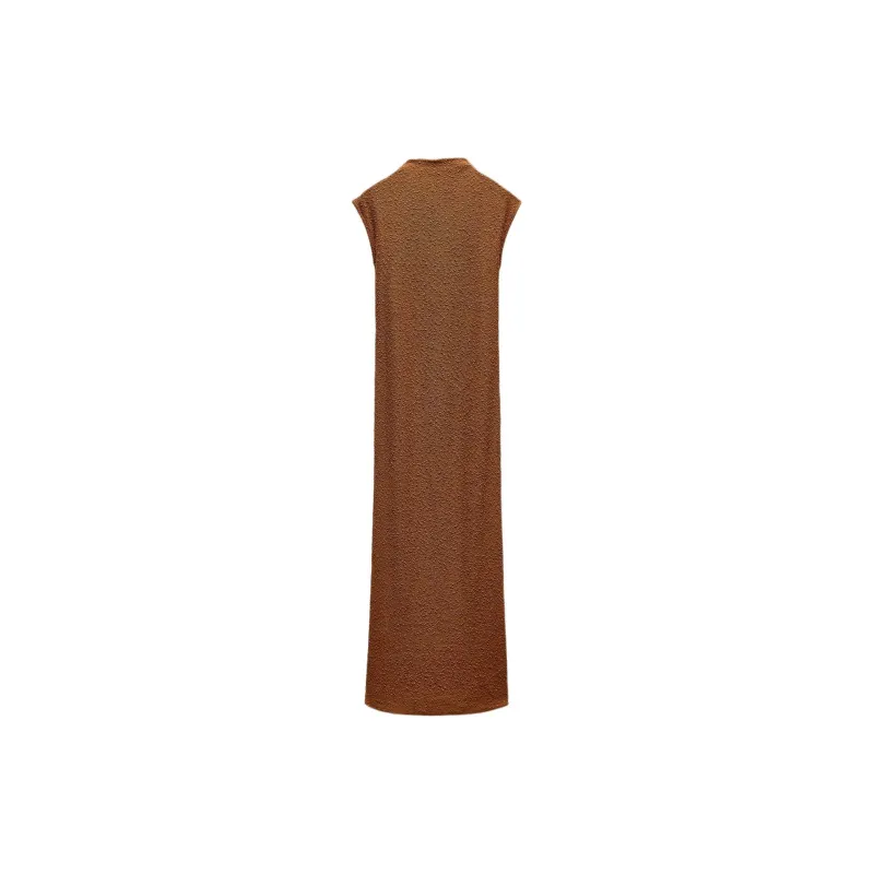 ZARA Sleeveless Dress Women's Brick Red-1
