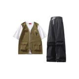 Set (Khaki + Black Pants + White T-shirt)