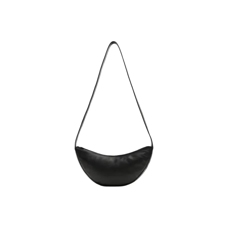 ZARA Sheepskin Shoulder Bag, Crossbody Bag Regular Men's Black-0