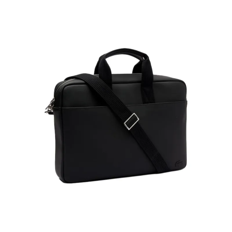 LACOSTE Polyurethane Laptop Bag Shoulder Bag Crossbody Bag Handbag Men's Black-1