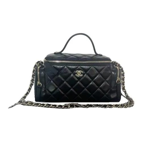 CHANEL Shiny Wrinkle Lambskin Camera Bag Makeup Bag Shoulder Bag Crossbody Bag Handbag Women's Black