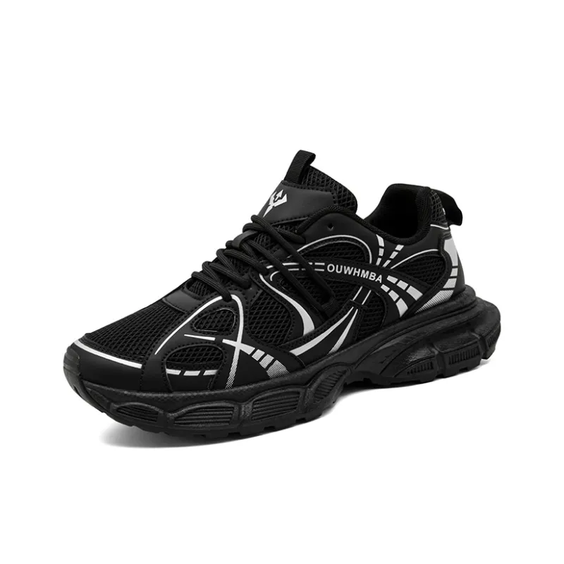 OUWENHEIMANBA Height Increasing Wear-Resistant Breathable Low-Top Chunky Sneakers Men's-1