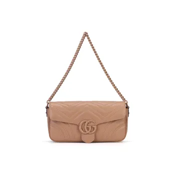 GUCCI GG Marmont Quilting Leather Crossbody Bag Shoulder Bag Women's Rose Pink